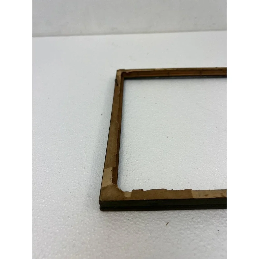 Vintage Art Deco Green Gold Wood Picture Frame 9x12 Nouveau Carved Trim Gilted
